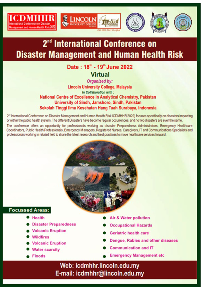2nd International Conference on Disaster Management & Human Health Risk